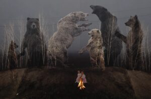 Взакусь. Мотивы детства/медведи. 30х45